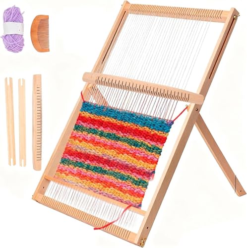 Métier à tisser en bois Tissting 39x25 cm avec navette pour tapisserie fait main