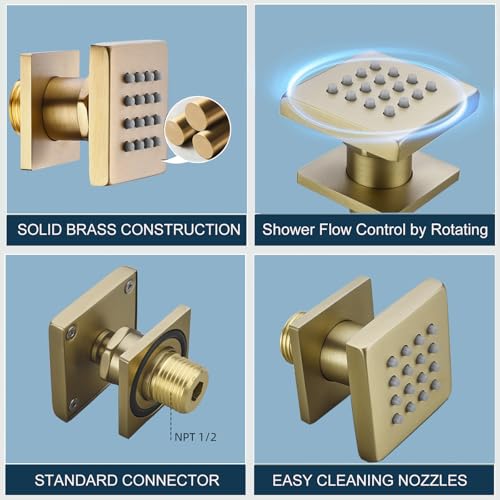 Buses de pulvérisation réglables pour spa mural lot de 4 accessoires douche - 4