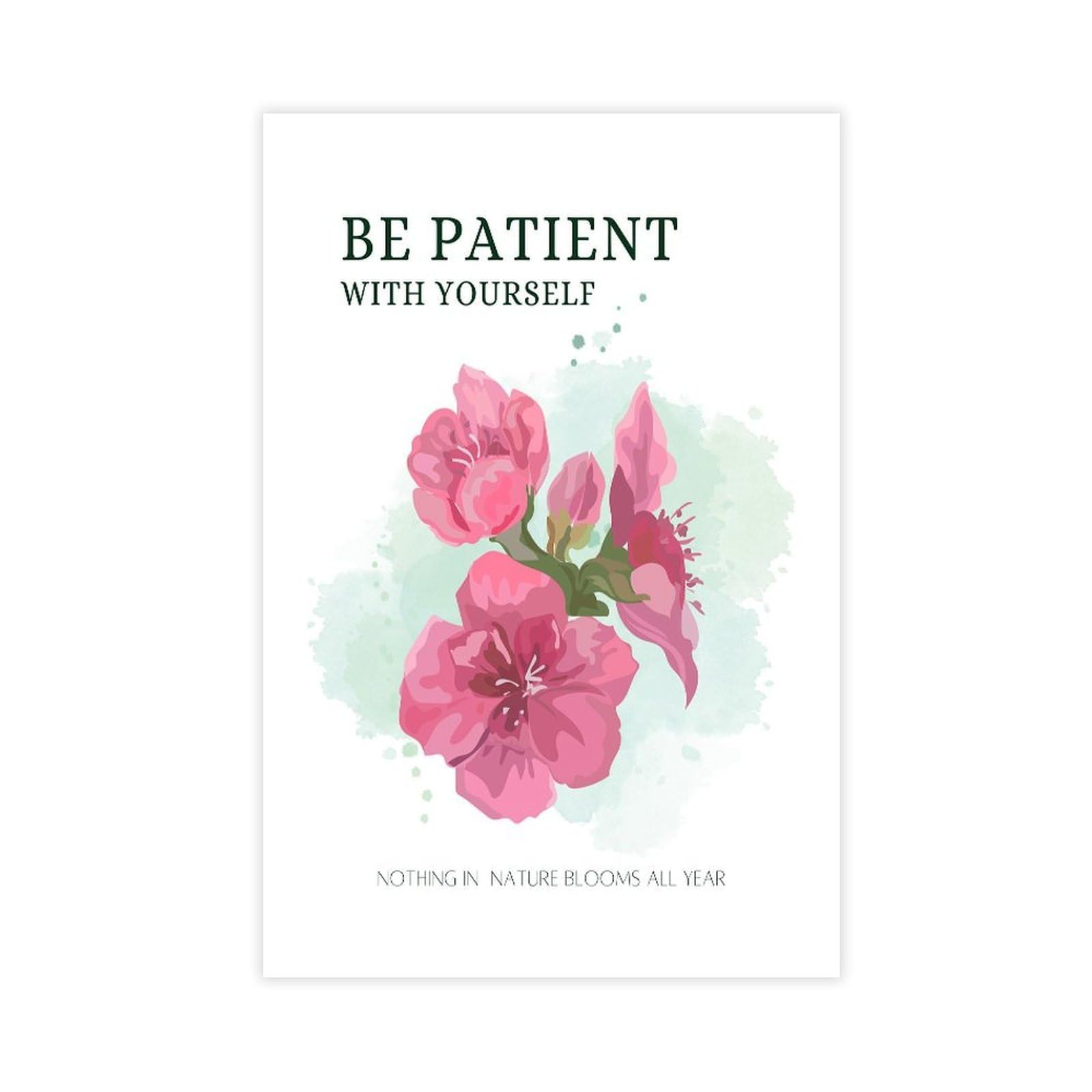 GJtyRFH Self - Patience & Nature's Rhythm Mental Health Wall Art Canvas Wall Art Posters And Prints Room Aesthetic Bedroom Office Decor 24" L X 36" W