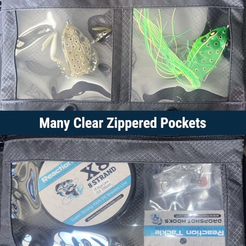 Image of Reaction Tackle Deluxe Bait Binder, Water Resistant Soft Bait Storage System for Soft Plastics and Rigs with Zippered Sleeves, Splash-Proof Binder
