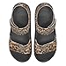 Pointodoor Wild Leopard Print Sandals Girls Fashion Leather Outdoor Beach Water Shoes US 11 Summer Dress Slide Shoes Anti Slip EVA Sole Sport Athletic Sandals US11