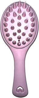 فرشاة ومشط شعر للتدليك بوسادة هوائية، مخالب تنظيف قابلة للفصل، تنظيف الشعر المتبقي (أرجواني فاتح)