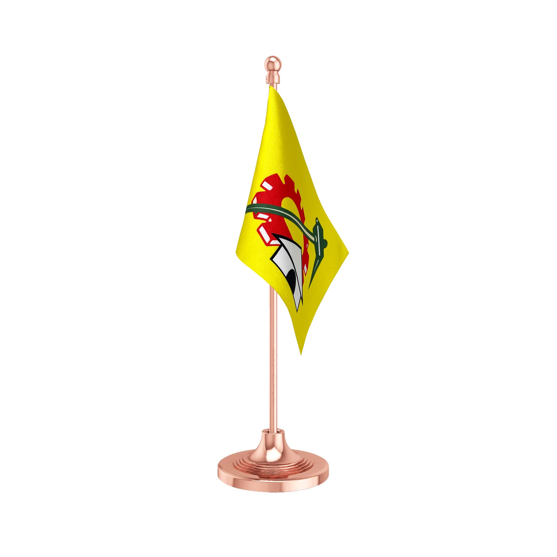 The Flag Corporation TDP Telugu Desam Party Desk Flag 4in x 6in With A Plastic Blush Rose Gold Base (B09RSX3VN3) Amazon Price History, Amazon Price Tracker