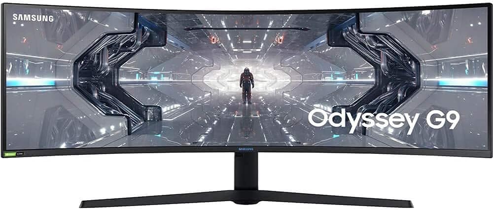 Samsung Odyssey G9 49 Inch Curved QLED Gaming Monitor - Ultrawide Dual QHD (5120 x 1440p Resolution), Rapid 240hz Refresh Rate, 1ms response time, G-Sync and FreeSync support, 1000R curvature