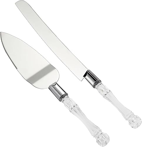 Miniatura 22 de AW BRIDAL Juego de 4 piezas de corte de pasteles para boda con tenedores, acero inoxidable grabado para tartas de boda, cuchillo, pastel, servidor