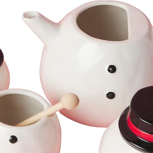 Miniatura 2 de Hidd_ntr_asur_s 2 tetera de cerámica de muñeco de nieve y tarro de miel