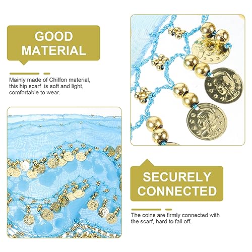 PACKOVE Lenço De Dança De Moeda Bling Lenço De Quadril De 128 Moedas De Saia De Dança Do Ventre Lenç