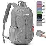 ZOMAKE 10L Small Hiking Backpack for Women Men - Lightweight Packable Hiking Daypack - Water Resistant Foldable Day Pack for Travel Camping Outdoor Sports(Grey)
