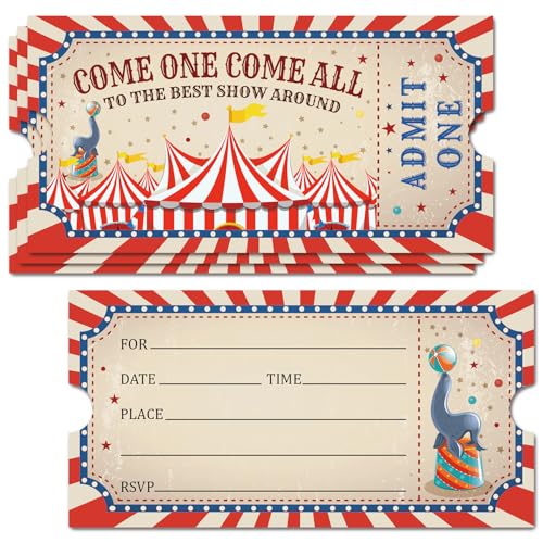 Vintage Circus Birthday Invitations Image
