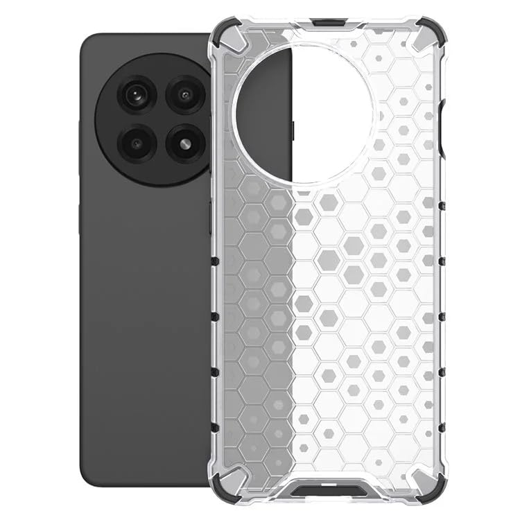 Image of Hard PC Back Case Cover for Oneplus 13R Honeycomb Pattern Anti Slip Ultra Thin Shockproof Reinforced Corners (Polycarbonate|Clear)