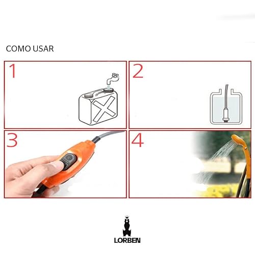 Chuveiro Ducha Portátil 12V Lorben Elétrico Carro Camping Motor Home GT6102