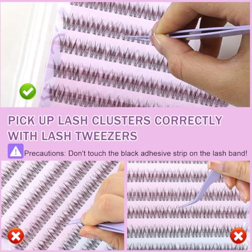 Image of MAYCREATE120Pcs Self Adhesive False Eyelash Clusters, No Glue Needed Wispy Natural Lash Extensions, Pre Cut Reusable Stick On Lashes for Beginners Sensitive Eyes Daily Makeup