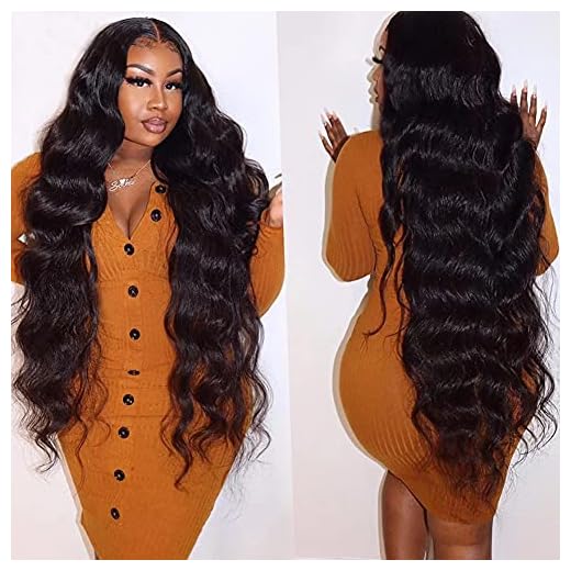 IUPin Lace Front Wigs Human Hair Pre Plucked 30 inch Body Wave Wigs for Black Women 4x4 Glueless Human Hair Lace Closure Wigs Brazilian Virgin Hair 150% Density Long Wavy Wigs