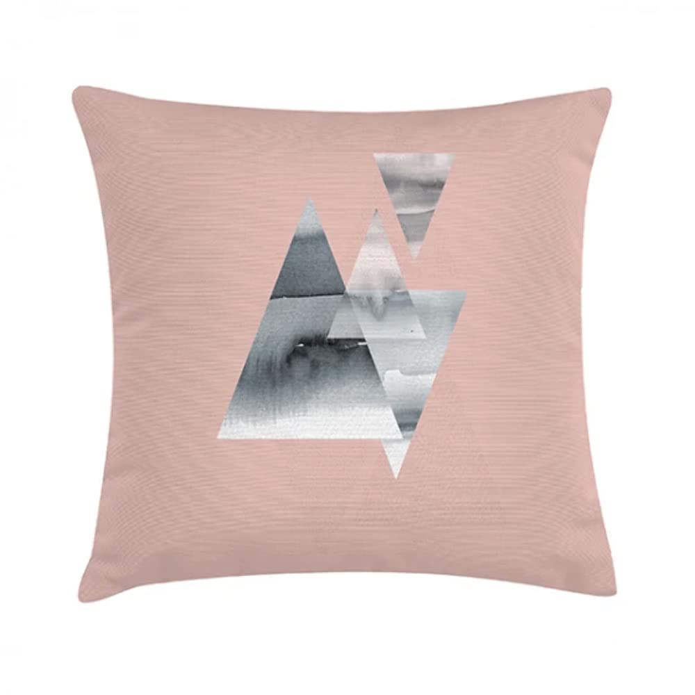 Tak Design Pillow, Cotton, Pink/Grey, 45mm X 45mm X 2mm