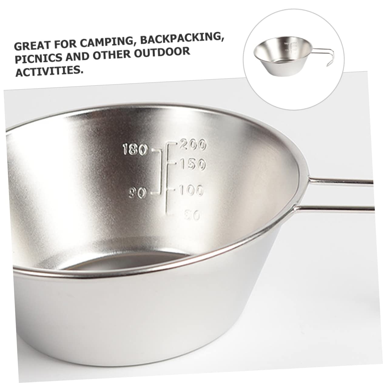 SUPVOX Camping Cookware Set Stainless Steel Wine Cup Water Bowl Compact Multi-function Safe for Outdoor Activities