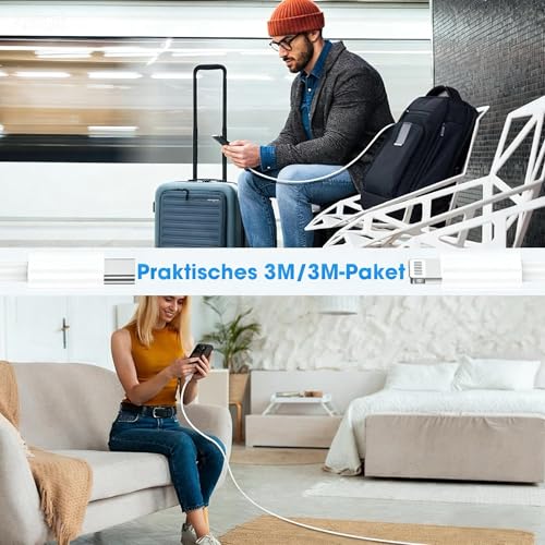 Lightning Kabel USB C 2Pack 3M+3M Für IPhone ladekabel MFi Zertifiziert für Apple Schnellladekabel für IPhone 14/13/12/11/Pro/Pro Max/Mini/XR/XS/XS Max/X/8/7/6/6s/Plus/iPad 4