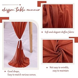 Terracottachiffontablerunner30x120inchesromanticchiffontablerunnerforweddingdecorationsbabyshowerandbirthdaypartychristmascaketabledecorations Urban Country Home Decor Terracotta chiffon table runner 30 x 120 inches romantic chiffon table runner for wedding decorations baby shower and birthday party christmas cake table decorations urban country home decor