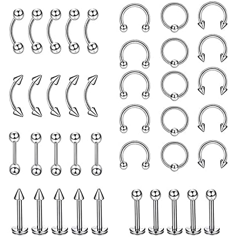 85 Piezas Acero Piercings para el Cuerpo Cover