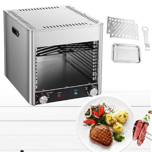 Portable Broiler Grill, 1500 Degree Stainless Steel Tabletop Quick Cooking Steak Grill for Meat, Seafood, Veggies,110V
