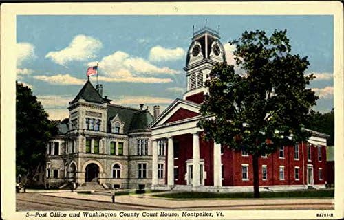 Post Office And Washington County Court House Montpelier, Vermont VT Original Antique Postcard
