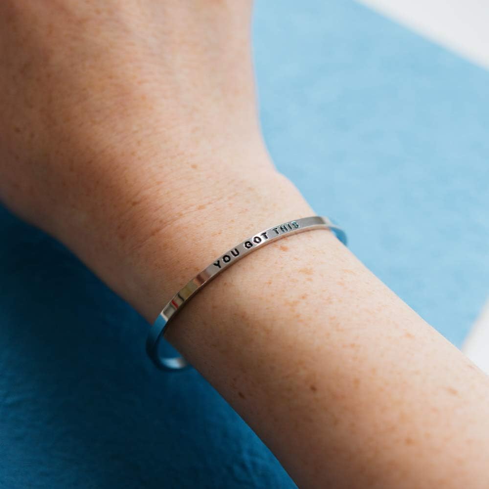 MantraBand Bracelets - Inspirational Engraved Adjustable Mantra Band Cuff Bracelet - Silver color - Gifts for Women… - Image 5