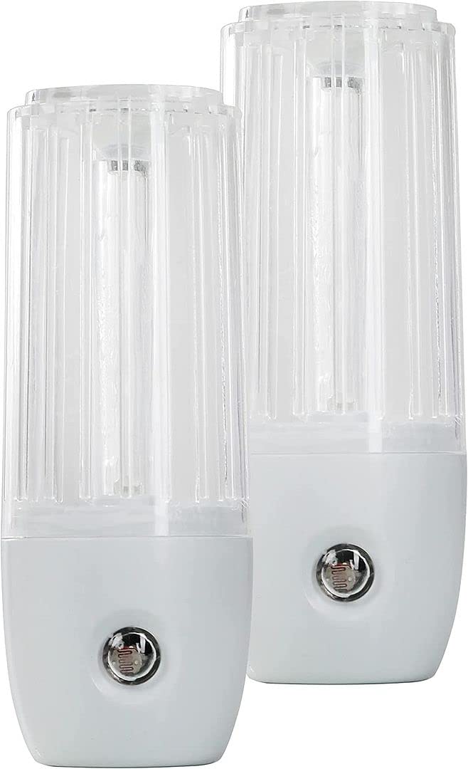 ClearMax Led Night Light Sensor Automatic on at Dusk Off at Dawn Decorative Len Lampshade 120VAC 60HZ 0.3W 2 Pack