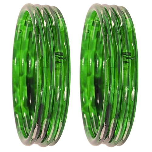 Image of ZULKA Designer Plain Glossy Glass Kada Set For Women & Girls With Diamond Cut Design | Fancy Designer Glass Bangles | Traditional Chudi | Kanch Ki Churi | Stylish Glass Kada For Wedding - Set Of 8