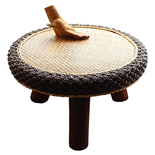 HOIHO Japanese-Style Round Creative Rattan Small Coffee Table, Bay Win HOIHO Japanese-Style Round Creative Rattan Small Coffee Table, Bay Win