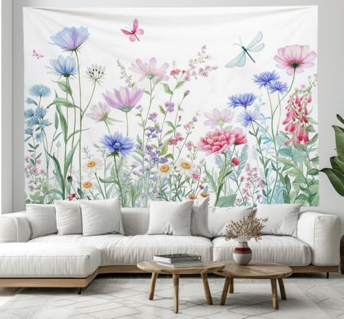 Tapisserie murale fleurs pour décorer une chambre de dortoir étudiante