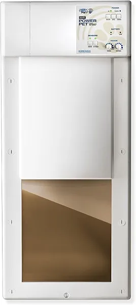 Next Generation Power Pet WiFi Enabled Electronic Pet Door, Pet Operated, Manual Operation or New and Improved App Control, High Security Dead Bolt, 100% Air Tight and Draft Free