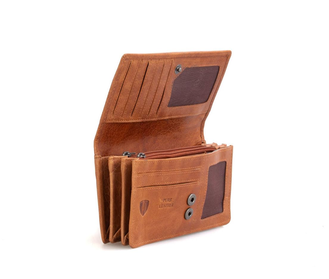 Spikes & Sparrow Kentucky Bi-Fold Wallet portfel damski, brązowy, 17 x 4 x 9 cm, Casual