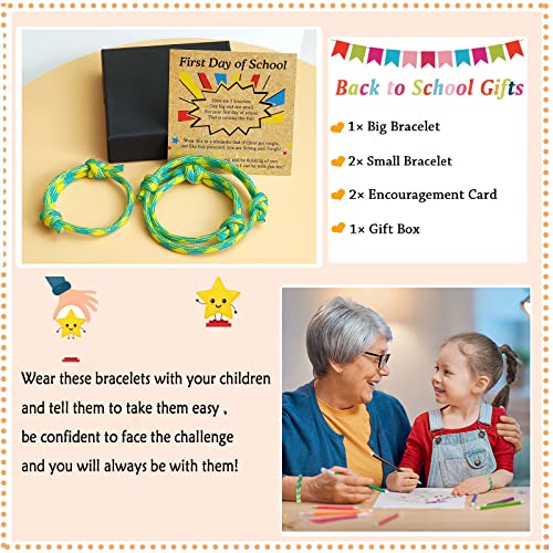 Image of First Day Of School Bracelet, Matching Mommy And Me Mother Son Daughter Paracord Back To School Bracelets Wish Gift for Mom Boys Dad Girls Jewelry