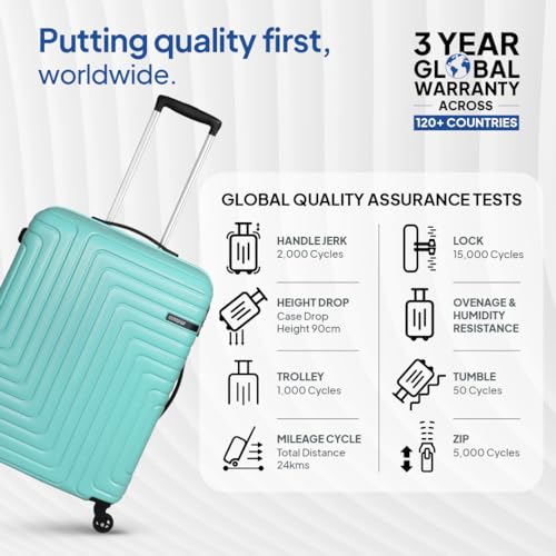 Image of American Tourister Ivy NXT|Small Size Cabin Trolley Bag (55 cm)|360 4 Wheel Spinner Travel Luggage|Hard Case Polycarbonate (PC) Suitcase|Mounted TSA Lock|Turquoise