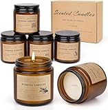 Candele profumate in vetro, 6 pezzi, candele profumate per donne e uomini, candele profumate per la casa, candele aromaterapia, set di candele per aromaterapia, 150 ore, piccoli regali per Natale