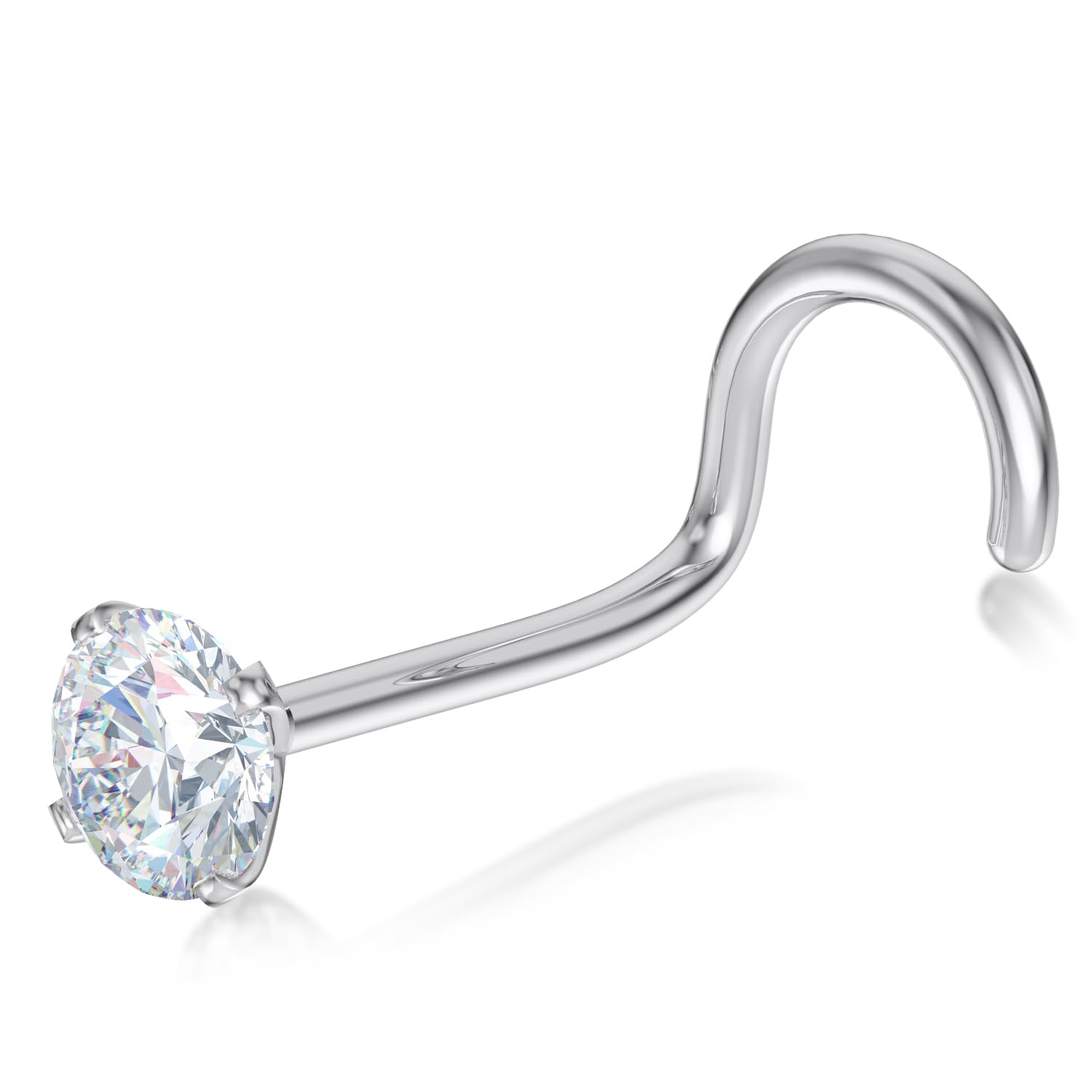 EternalDiaIGI Certified Real Diamond Nose Stud With Twist Back 14K Gold Nose Stud in 18g & 20 Gauge/Diamond Nose Ring For Women/Diamond Color-I-J, Diamond Clarity- I2-I3/ 20g