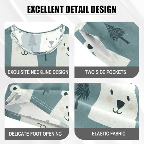 senya Short Sleeve Pajamas Sets Summer Cotton Sleepwear Bear Tree4