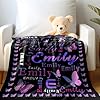 Ship Next Day, Custom Name Blanket - Printed in USA, Personalized Baby Blankets for Girls, Baby Blanket with Butterfly, Ultra-Soft Cozy Fleece Blankets, Gifts for Boys & Girls Kids Teen Girl New Mom #1