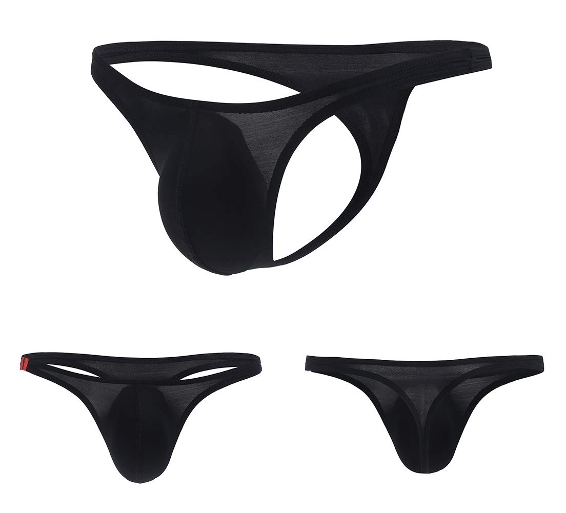 Panegy Intimo per Uomo Vita Bassa String Slip Perizoma in Seta Ghiaccio Ultra Sottile Mutande 3/4/5 Pezzi