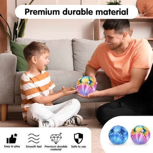 Image of Gear Ball 3D Printed Cube Fidget Toy,Gear Sphere Fidget Toys,Sensory Toys for Stress and Anxiety Relief, Desk Toy Fidget Spinners,Stocking Stuffers for Adults & Kids (Ocean+Rainbow, 2.3 Inch)