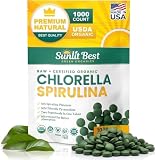Sunlit Best Chlorella Spirulina Tablets - Organic USDA, Premium Spirulina and Chlorella Tablets 1000 Count - Sun Chlorella Pure Natural Superfood with Algae, Enzymes Chlorophyll & Vegan Protein