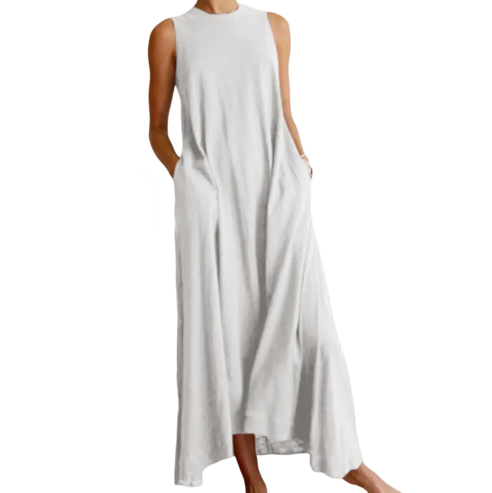 Vestito Abiti A Maglia Bodycon per Donne Abiti da Collo A Maglia per Donne Che Colpiscono di Grandi Dimensioni -Bianco-s