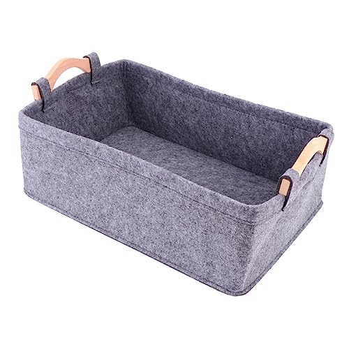 Cabilock 1Pc Felt Storage Basket for Home Office Organization Versatile Desktop Organizer for Books Magazines and Sundries Modern Design