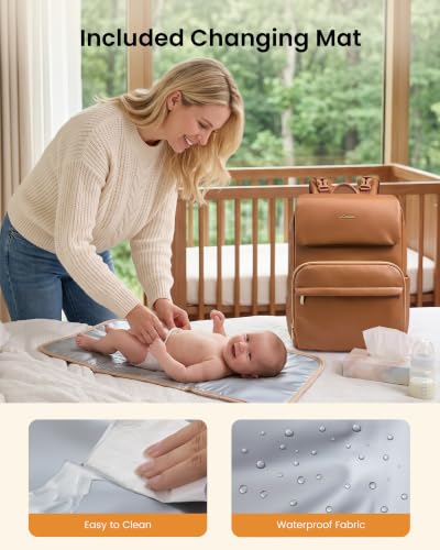 Leather Diaper Bag Backpack for Women - image 5