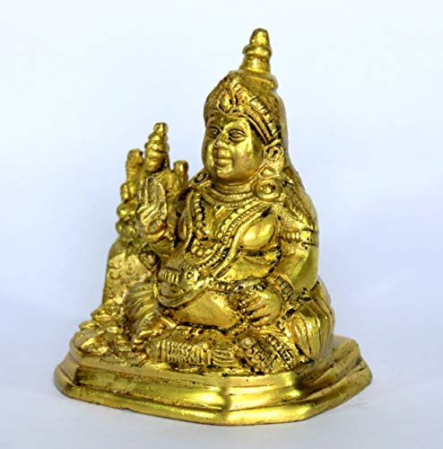 Figura Decorativa Estatua Laxmi Kuber de Latón 4.25" miniatura 5