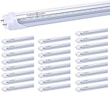 LUMINOSUM LED T8 Light Tube 4 Foot 20W (40W Equivalent) Dual-Ended Powered G13 Clear Cover Daylight