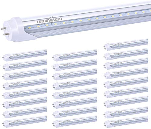 Luminosum Led T8 Light Tube 4 Foot 20W (40W Equivalent) Dual-Ended Powered G13 Clear Cover Daylight 5500-6000, Etl Listed, 25-Pack #TOP5