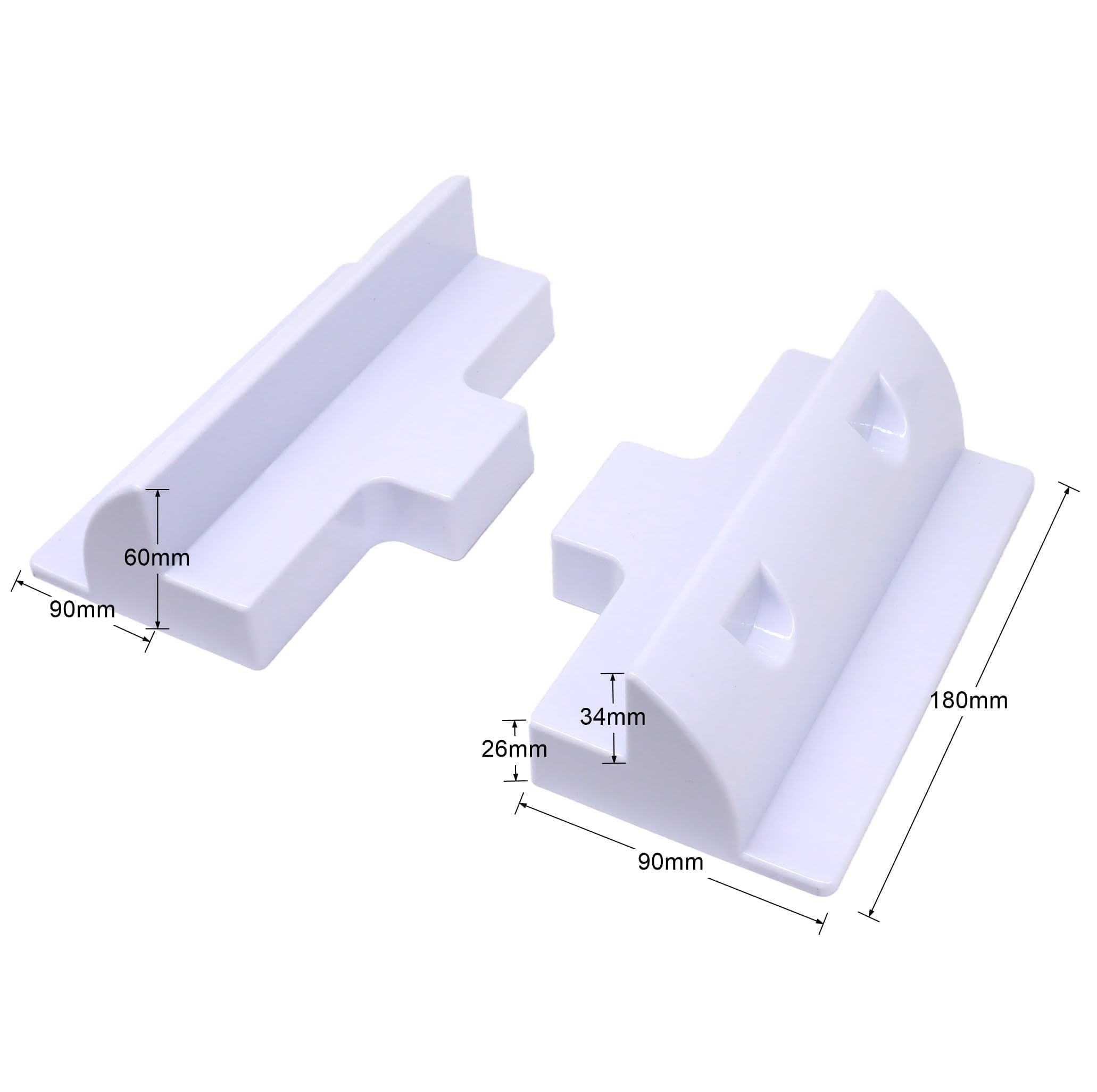 Kit portamoduli solari HISports in plastica ABS, 7 pezzi, accessori robusti per pannelli solari su tetto piano, fissaggio per camper, bianco
