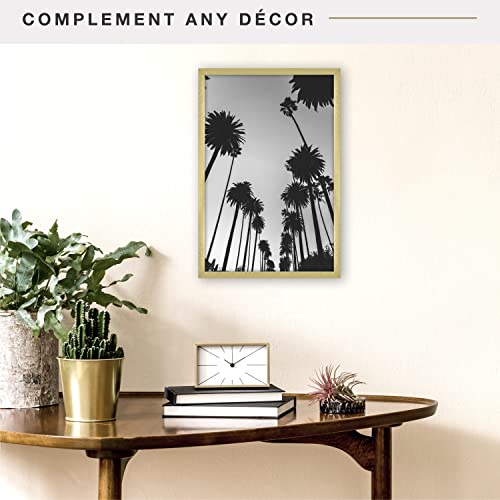 Image of MCS Edgeline Metal Poster Frame, Back-Loading Picture Frame For Wall Art, 12 x 18 Inch, Brass