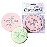 Sweet Stamp by AmyCakes Outboss Plastic Expression Stamp, Elegant Happy Birthday