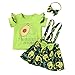 Tenue Été pour Bébé Fille Fruit - Ensemble Vêtements Girl - Jupe + Manches Courtes + Bandeau - 3 pièces - Col Rond en Coton - pour Le Printemps et l'été à l'extérieur (Avocat, 12-18 Mois)